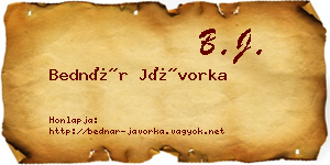 Bednár Jávorka névjegykártya